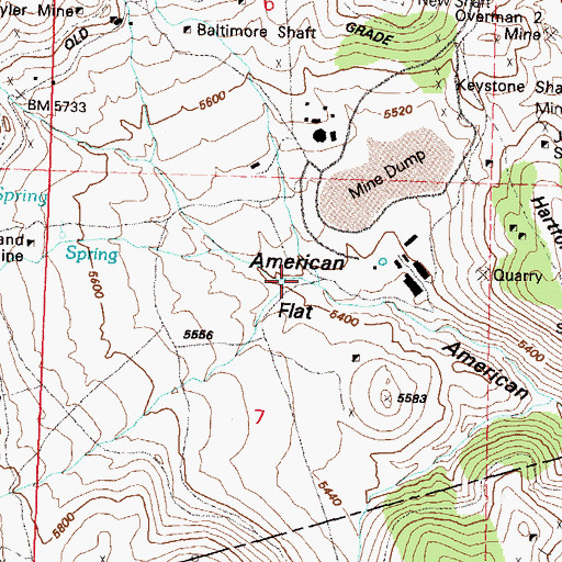 Topographic Map of American Flat, NV