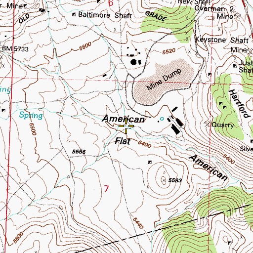 Topographic Map of American Flat, NV