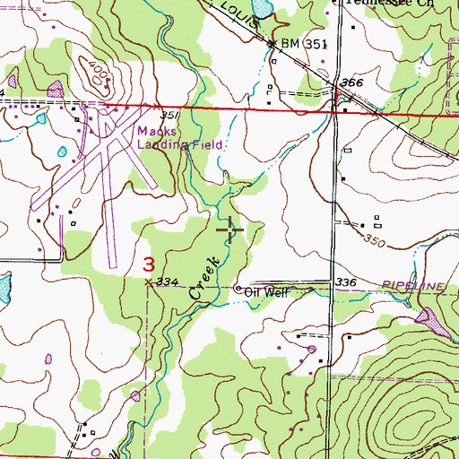Topographic Map of Macks Airport (historical), AR