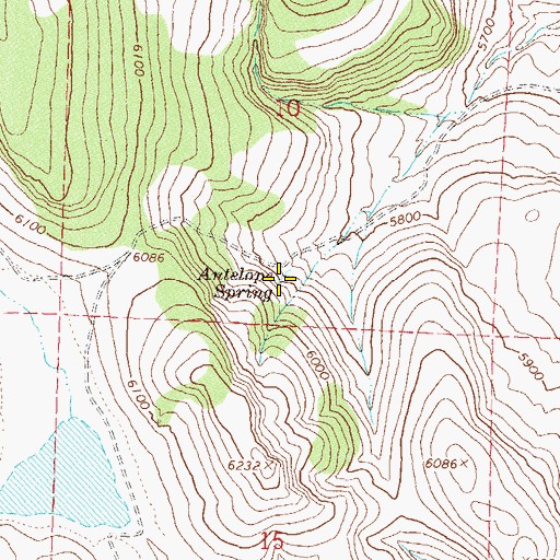 Topographic Map of Antelope Spring, NV
