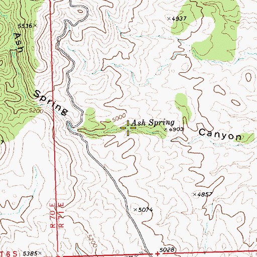 Topographic Map of Ash Spring, NV