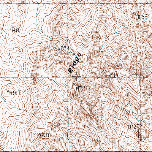 Topographic Map of Azure Ridge, NV