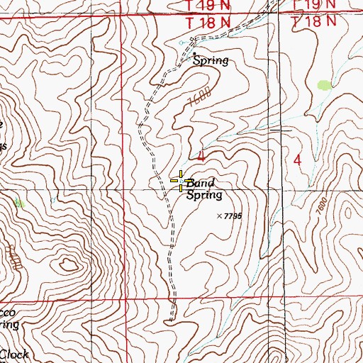 Topographic Map of Band Spring, NV