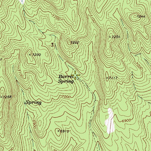 Topographic Map of Barrel Spring, NV