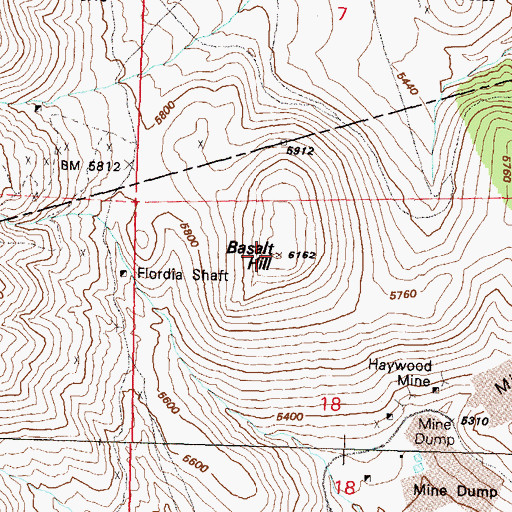 Topographic Map of Basalt Hill, NV