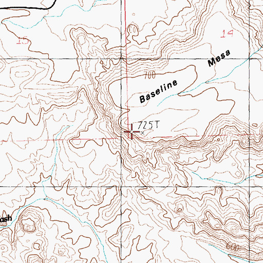 Topographic Map of Baseline Mesa, NV