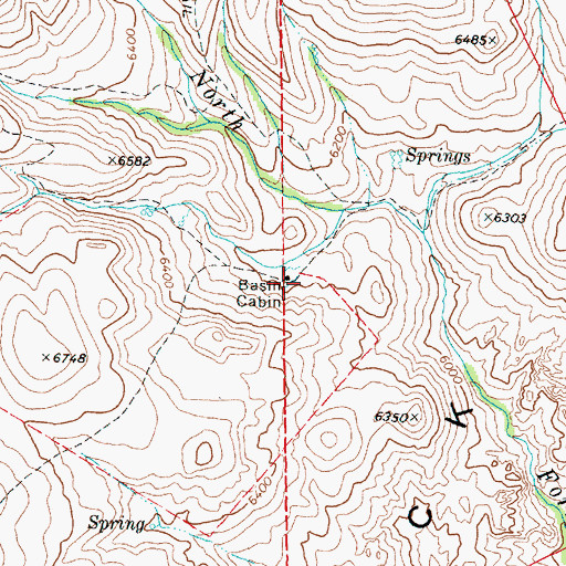 Topographic Map of Basin Cabin, NV