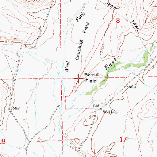 Topographic Map of Bassit Field, NV