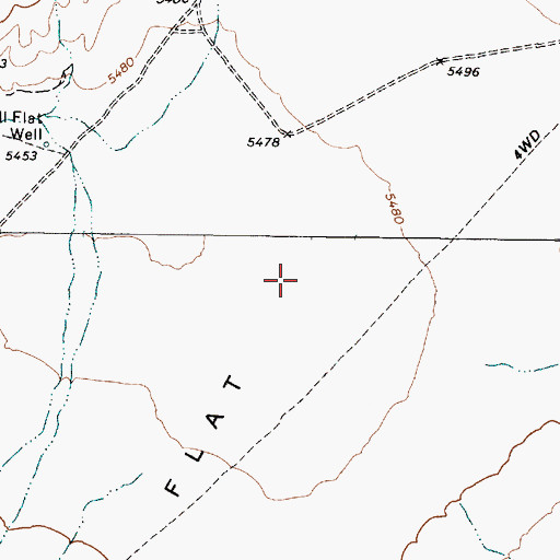 Topographic Map of Bell Flat, NV