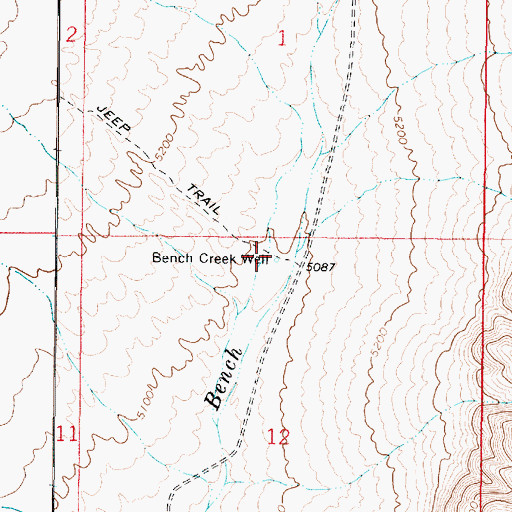 Topographic Map of Bench Creek Well, NV