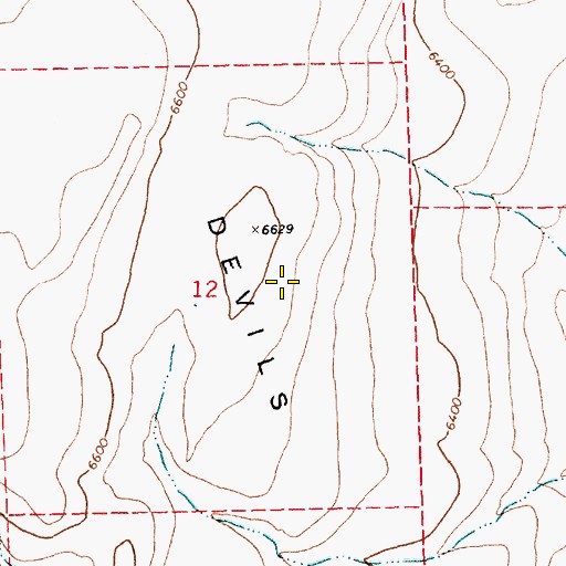 Topographic Map of Big Devils Table, NV