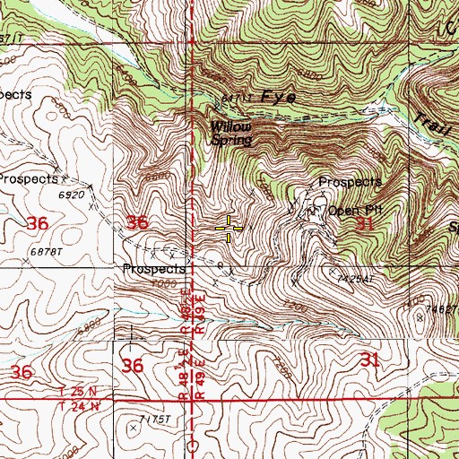 Topographic Map of Big Spring, NV