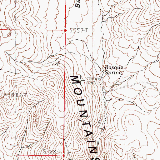 Topographic Map of Bilk Creek Mountains, NV