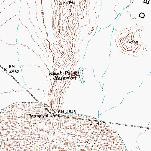 Topographic Map of Black Point Reservoir, NV