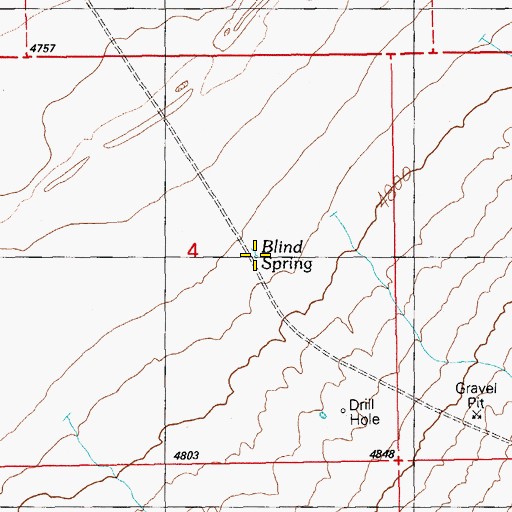 Topographic Map of Blind Spring, NV