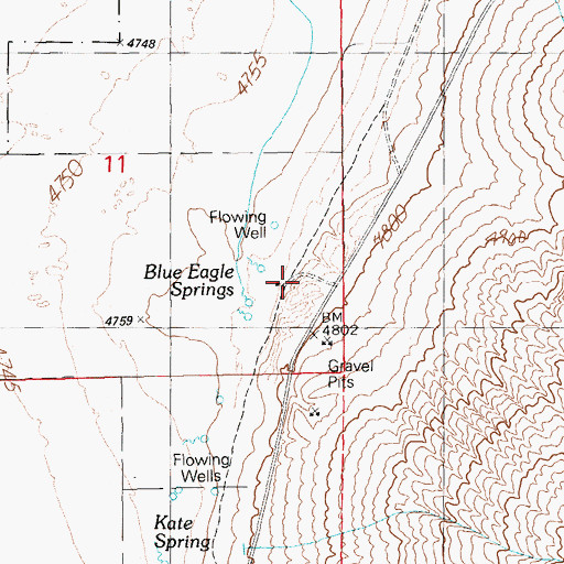 Topographic Map of Blue Eagle Ranch, NV