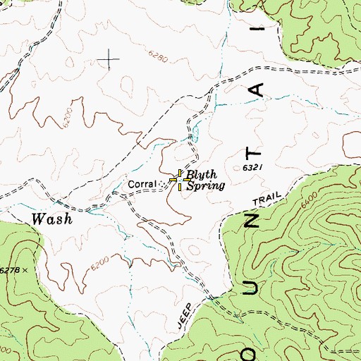 Topographic Map of Blyth Spring, NV