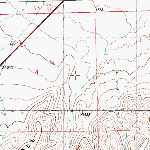 Topographic Map of Boone Canyon, NV