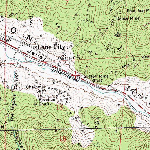 Topographic Map of Boston Mine Shaft, NV
