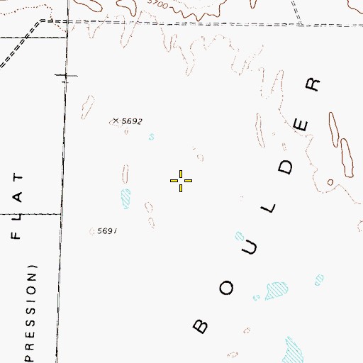 Topographic Map of Boulder Flat, NV