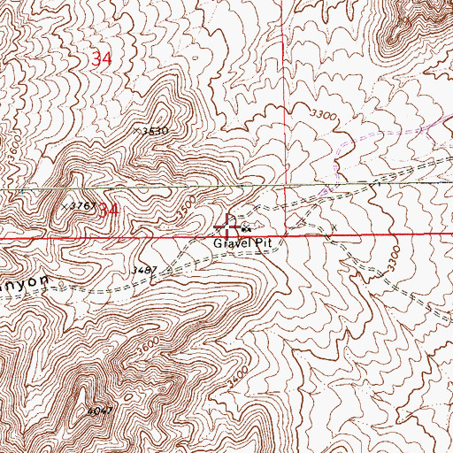Topographic Map of Box Canyon, NV