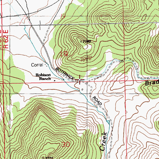 Topographic Map of Bradley Canyon, NV