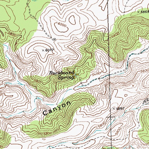 Topographic Map of Buckboard Spring, NV
