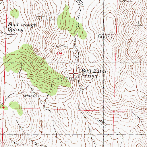 Topographic Map of Bull Basin Spring, NV