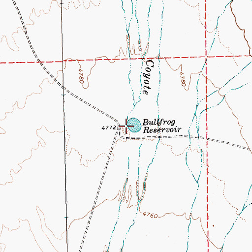 Topographic Map of Bullfrog Reservoir, NV