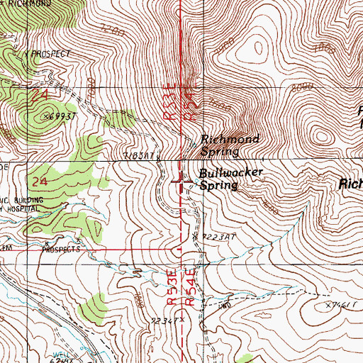Topographic Map of Bullwhacker Spring, NV