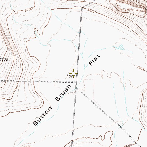 Topographic Map of Button Brush Flat, NV