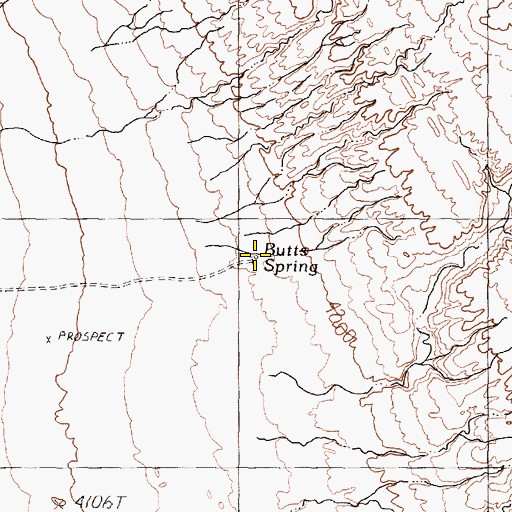 Topographic Map of Butts Spring, NV