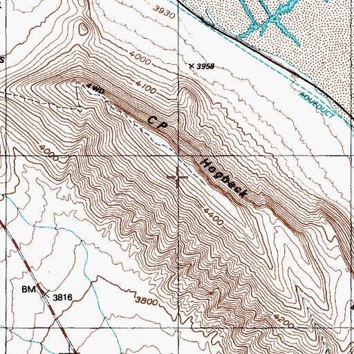Topographic Map of C P Hogback, NV