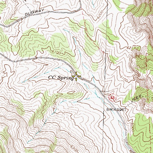 Topographic Map of CC Spring, NV