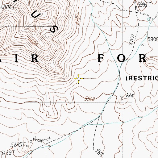 Topographic Map of Cactus Range, NV