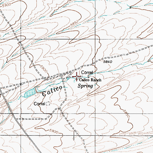 Topographic Map of Calico Ranch, NV
