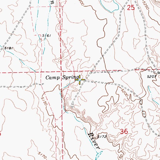 Topographic Map of Camp Spring, NV