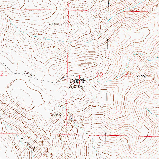 Topographic Map of Cancer Spring, NV