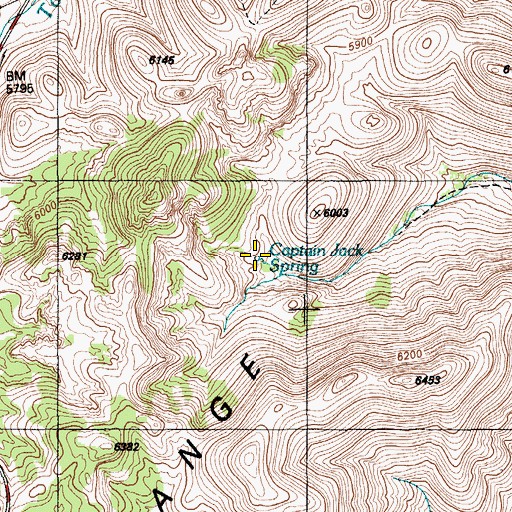 Topographic Map of Captain Jack Spring, NV