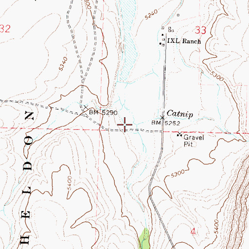 Topographic Map of Catnip Creek, NV