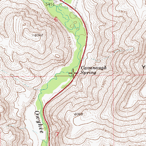 Topographic Map of Cavanaugh Spring, NV
