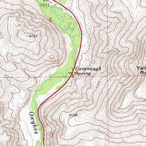 Topographic Map of Cavanaugh Spring, NV