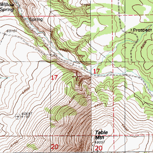 Topographic Map of Cave Canyon, NV
