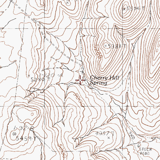 Topographic Map of Cherry Hill Spring, NV