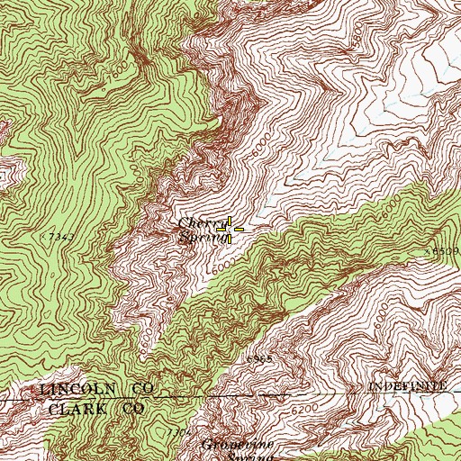 Topographic Map of Cherry Spring, NV