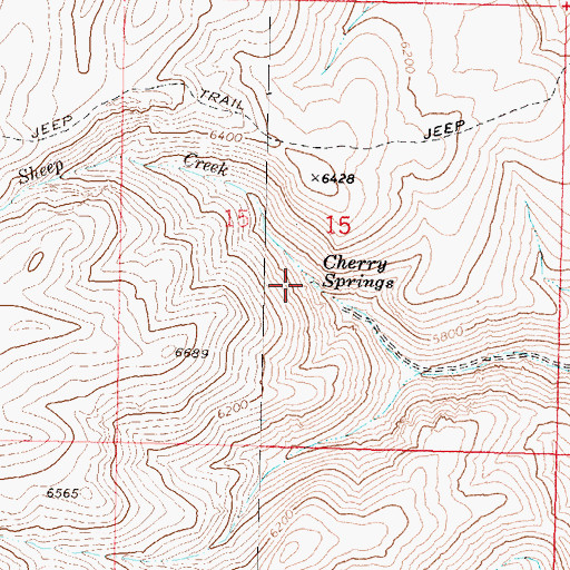 Topographic Map of Cherry Springs, NV