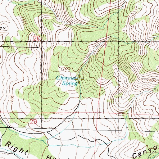 Topographic Map of Chimney Spring, NV