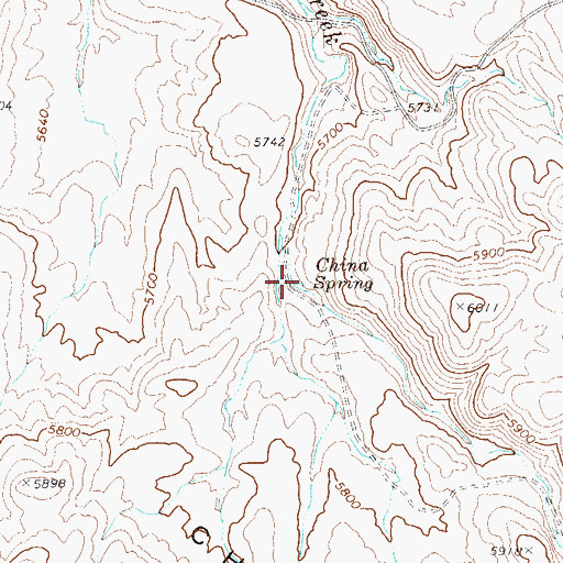 Topographic Map of China Spring, NV