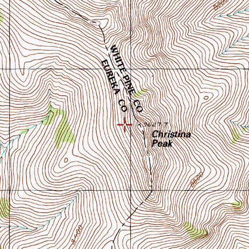 Topographic Map of Christina Peak, NV