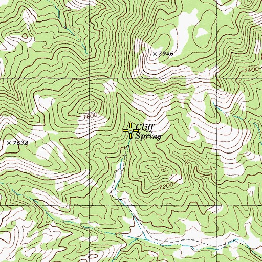 Topographic Map of Cliff Spring, NV